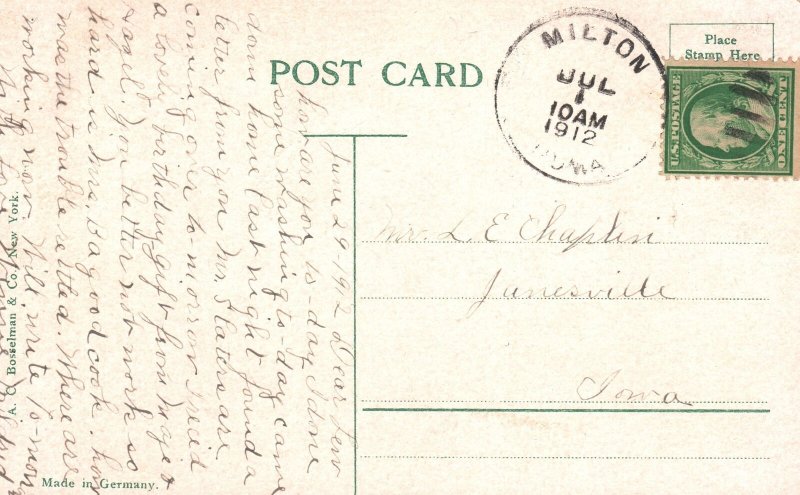 1912 Dayton Library Bldg. & Street Landmarks Cedar Falls Iowa IA Posted Postcard