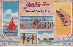 CRESCENT BEACH, South Carolina, 1930-1940s; 5-Beach Views