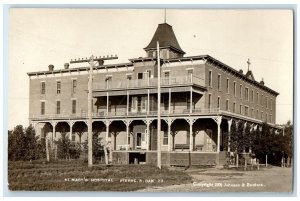 1911 St. Mary's Hospital Johnson Bordsen Pierre SD RPPC Photo Postcard