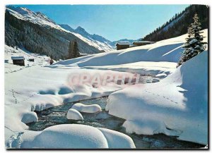 Modern Postcard Davos Winterschonheit am Dischmabach