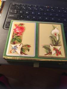 VINTAGE CONGRESS CEL-U-TONE PINOCHLE PLAYING CARDS 2 Decks Floral 247A and 248A