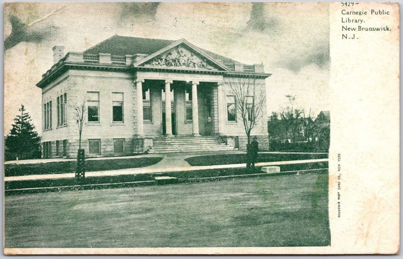 Carnegie Public Library New Brunswick New Jersey NJ Front Building Postcard