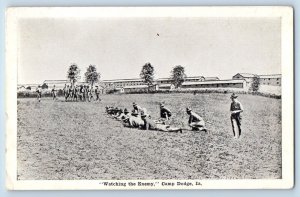 Camp Dodge Iowa IA Postcard Watching Enemy Exterior View c1920 Vintage Antique