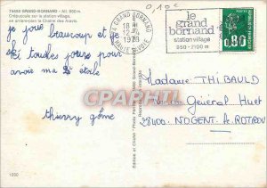 Modern Postcard Grand Bornand alt 950m Crepuscule on station village back pal...