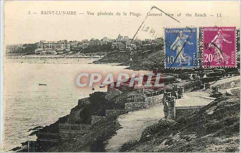 Postcard Old Saint Lunaire Vue Generale de la Plage