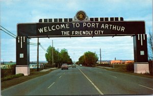 Vtg Gateway to Port Arthur Ontario Canada Welcome Sign Entrance 1950s Postcard