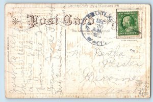 DPO (1887-1963) Fruitland WA Postcard Christmas Children Sledding Berries Nash