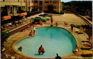 Vtg 1950s North Plaza Motel Poolside Pool Cincinnati Ohio OH Unused Postcard