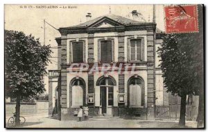 Saint Aubin Old Postcard the town hall (children)