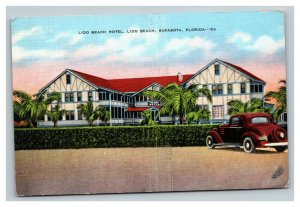 Vintage 1940's Advertising Postcard Lido Beach Hotel Sarasota Florida