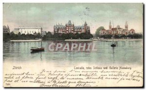 Postcard Old Zurich Tonhalle rotes und Schloss Gallery Henneberg