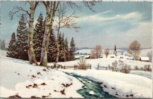 1969 Dalkullan Imports Chicago,IL Illinois Winter Scene Advertising Postcard