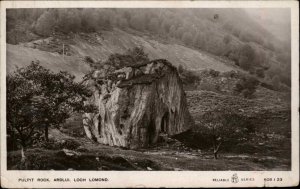 Loch Lomond Scotland Ardlui Pulpit Rock Real Photo RPPC Vintage Postcard