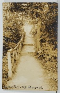 RPPC Beautiful View of RUSTIC PATH MT. PLEASANT Real Photo Postcard Q14