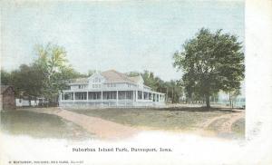 Vintage Postcard Suburban Island Park Davenport IA Scott County