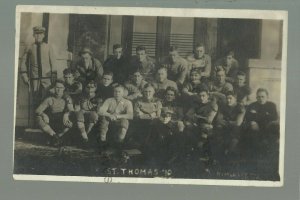 St. Paul MINNESOTA RPPC 1910 FOOTBALL TEAM St. Thomas College Posing Mascot