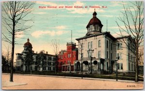1912 State Normal And Model School Trenton New Jersey NJ Roadway Posted Postcard
