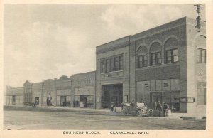 c1910 Clarkdale Arizona Business Block people Albertype Postcard 26-52