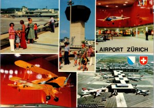Postcard Switzerland Zurich Airport Kloten Aviation Views