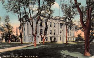 SALINA KANSAS COURT HOUSE~POSTCARD 1913 PSMK