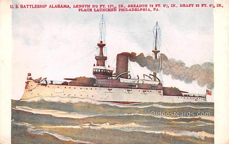 US Battleship Alabama Military Battleship Unused 