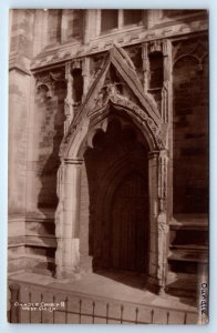 RPPC OUNDLE Church west door NORTHAMPTONSHIRE England UK W.A. Call Postcard