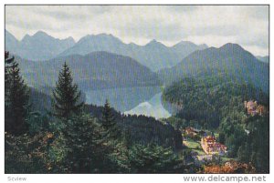 HOHENSCHWANGAU, Germany, 1900-1910's; Blick Von Der Jugend Auf Den Alpsee