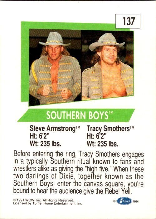 1991 WCW Wrestling Card Southern Boys Steve Armstrong Tracy Smothers sk21226