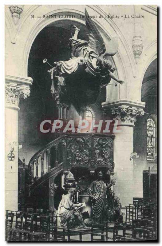 Postcard Old Saint Cloud Interior of the Church The Chair