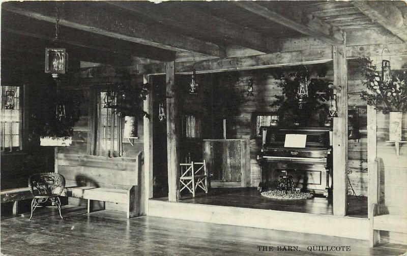 RPPC Quillcote Home of Kate D Wiggin, The Barn, Piano, Hollis ME York County