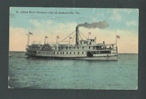 1912 Post Card St Johns River Steamer Jacksonville FL