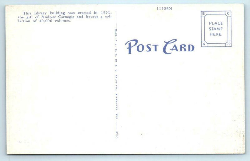 2 Postcards LEAVENWORTH, Kansas KS ~ ;HIGH SCHOOL, Public Library c1940s Linen