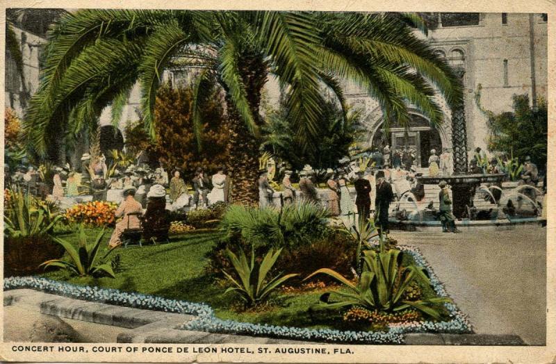 FL - St. Augustine. Courtyard of Ponce de Leon Hotel