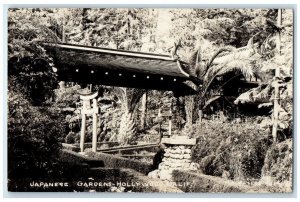 c1930's Japanese Gardens Torii Gate View Hollywood CA RPPC Photo Postcard