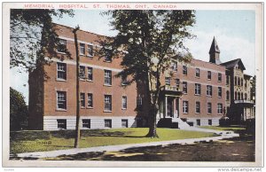 Memorial Hospital, St. Thomas, Ontario, Canada, 1910-1920s