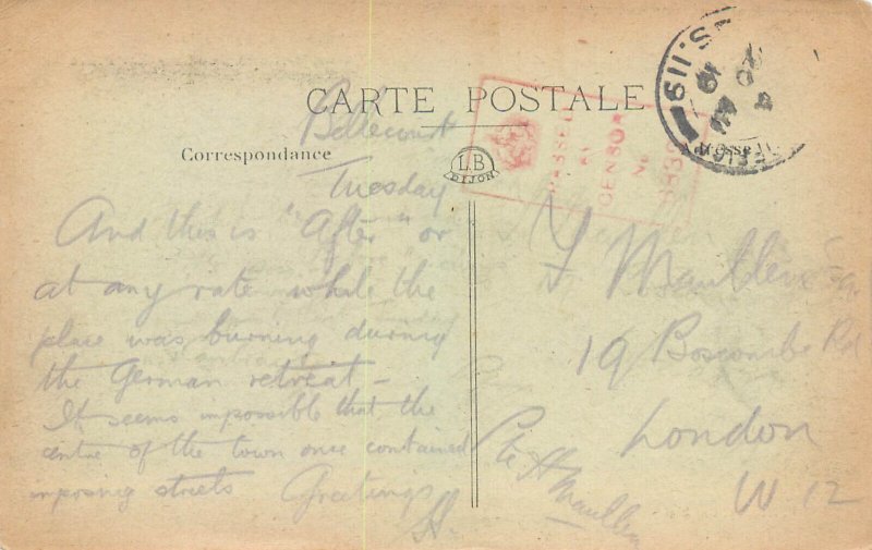 Fire disaster France Cambrai town hall and Vood market Place