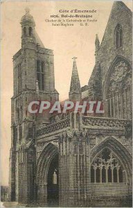 Postcard Old Dol de Bretagne Emerald Coast Bell tower of the Cathedral Porch ...