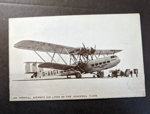 Mint England Aviation RPPC Postcard Imperial Airways Air Liner Hannibal Class