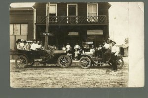 Brooten MINNESOTA RP c1910 COMMERCIAL HOTEL Cars Guests nr Belgrade Glenwood