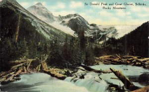 SELKIRKS BRITISH COLUMBIA~SIR DONALD PEAK-GREAT GLACIER-ROCKY MOUNTAINS POSTCARD