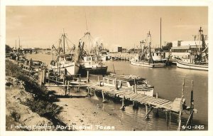 Postcard RPPC 1940s Texas Port Isabel Fishing Boats occupational 23-13132