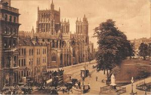 BR81250 bristol cathedral and college green double decker tramway tram   uk