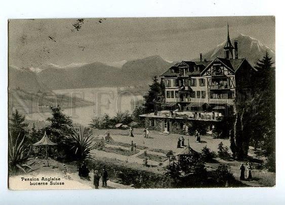 131661 Switzerland LUCERNE Pension Anglaise OLD RPPC to RUSSIA