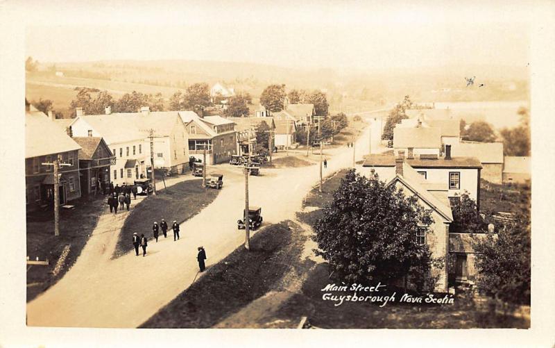 Guysborough Nova Scotia Canada Main Street Aerial View RPPC