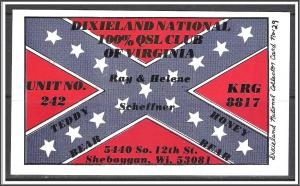 Wisconsin, QSL Ham Radio Dixieland National Club - (MX-006)