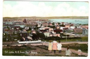 Children on Hill at Fort Howe, Townview, St John, New Brunswick, MacFarlane