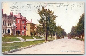 Louisville Kentucky~Third Avenue~Residential Area~Horse & Buggies~1909 