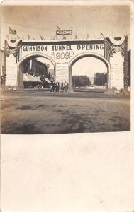 J58/ Gunnison Tunnel Colorado RPPC Postcard c10 Opening Arch People 229