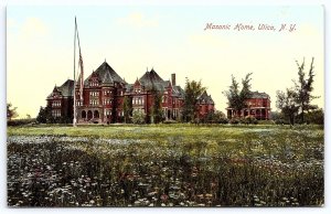 Masonic Home Utica New York NY Historic Building Landmark Grounds Postcard