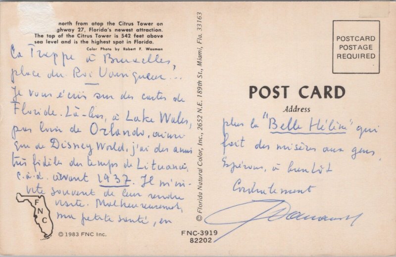 USA Florida Clermont Citrus Tower Orange Groves Vintage Postcard C361